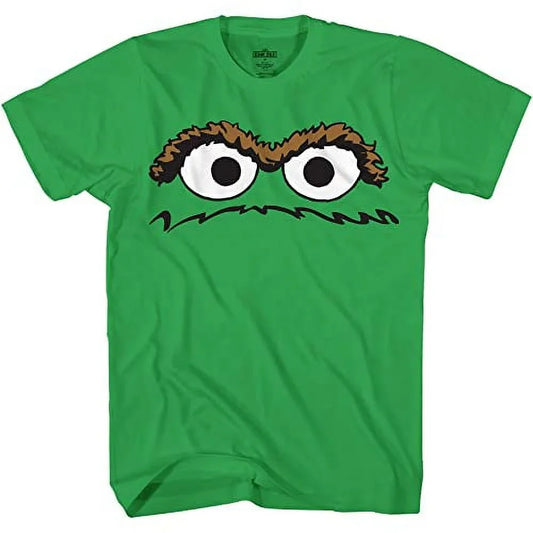 Men's Kelly Green Sesame Street Oscar Face Graphic Tee T-Shirt