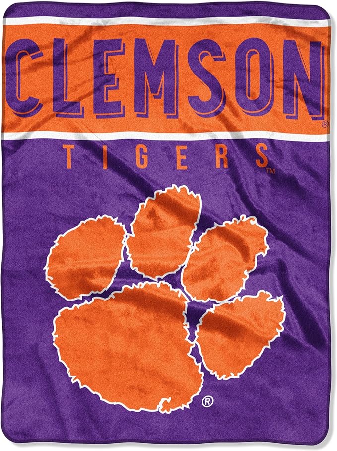 Northwest NCAA  60" x 80" Clemson Tigers Basic Royal Plush Blanket - Bladevip