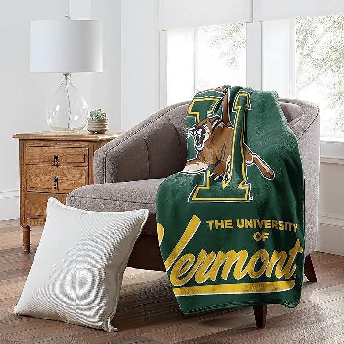 Northwest NCAA Vermont Catamounts Raschel Throw Blanket, 50" x 60", Signature - Bladevip