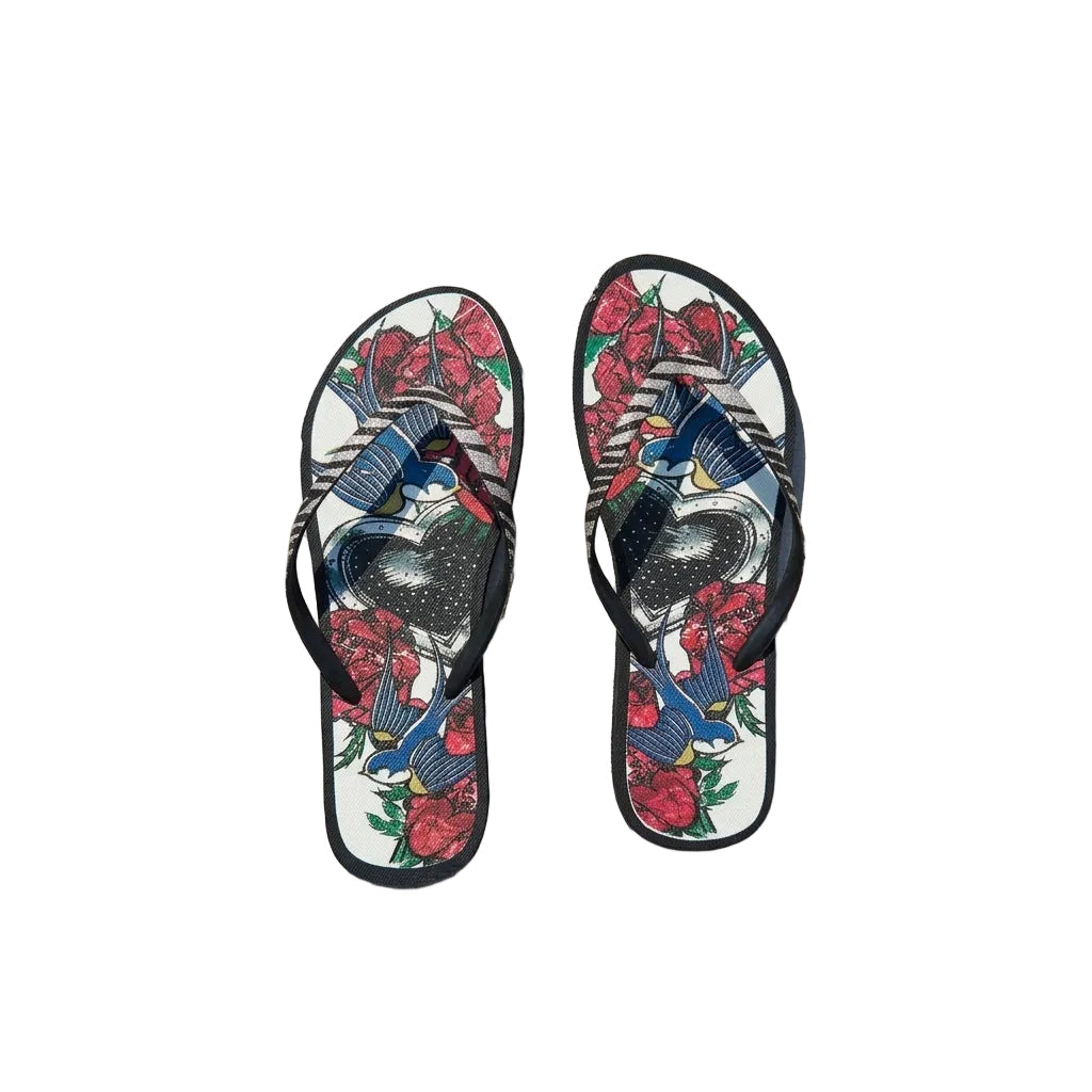 Virtis Glitter Sparrow & Roses Flip Flop Sandals