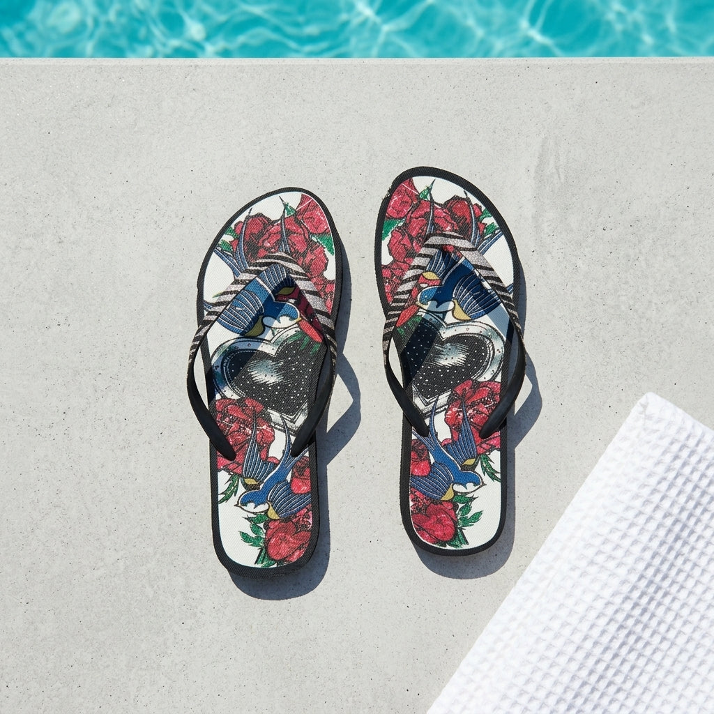 Virtis Glitter Sparrow & Roses Flip Flop Sandals - view 3