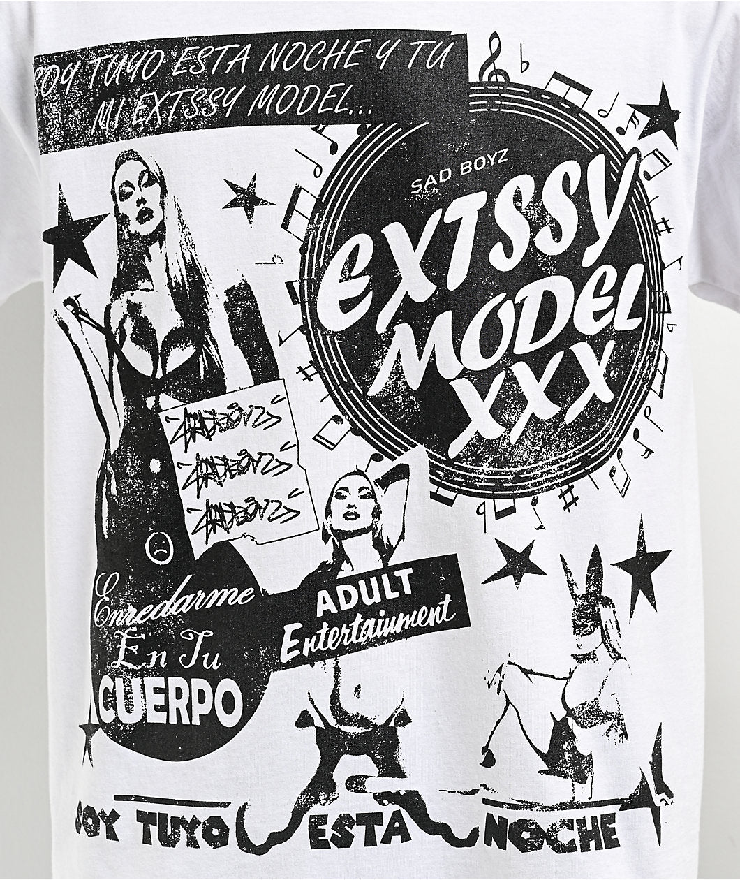 $AD BOYZ by Junior H EXTSSY Model White T-Shirt