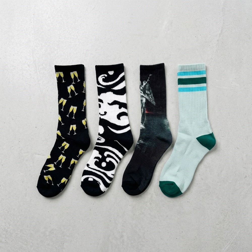 Men's Novelty Crew Socks 12-Pack | Mixed Graphic Designs & Fun Patterns - view 7