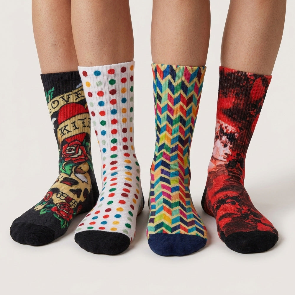 Men's Novelty Crew Socks 12-Pack | Mixed Graphic Designs & Fun Patterns - view 11