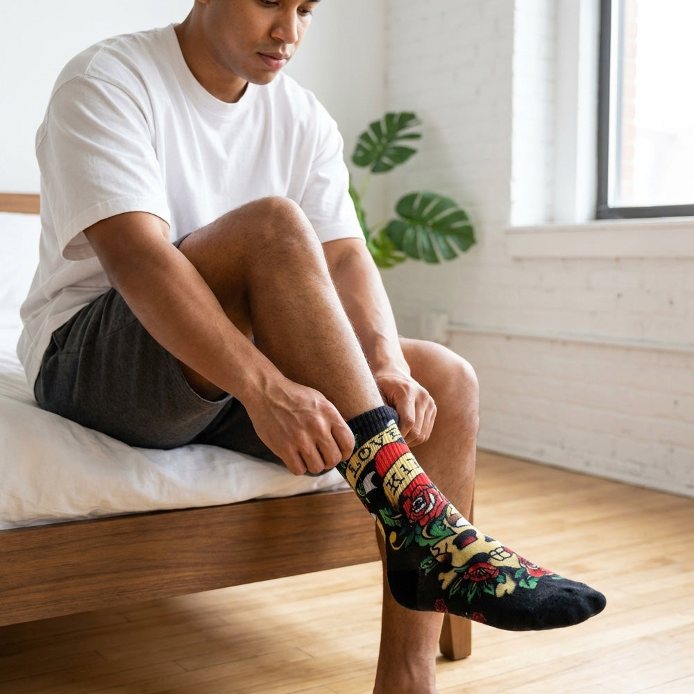Men's Novelty Crew Socks 12-Pack | Mixed Graphic Designs & Fun Patterns