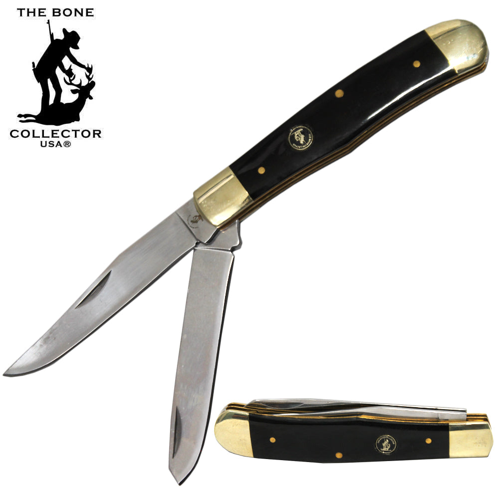 BC 5248-BH 4" 2 Blade Buffalo Horn Handle Bone Collector Trapper Pocket Knife - Bladevip