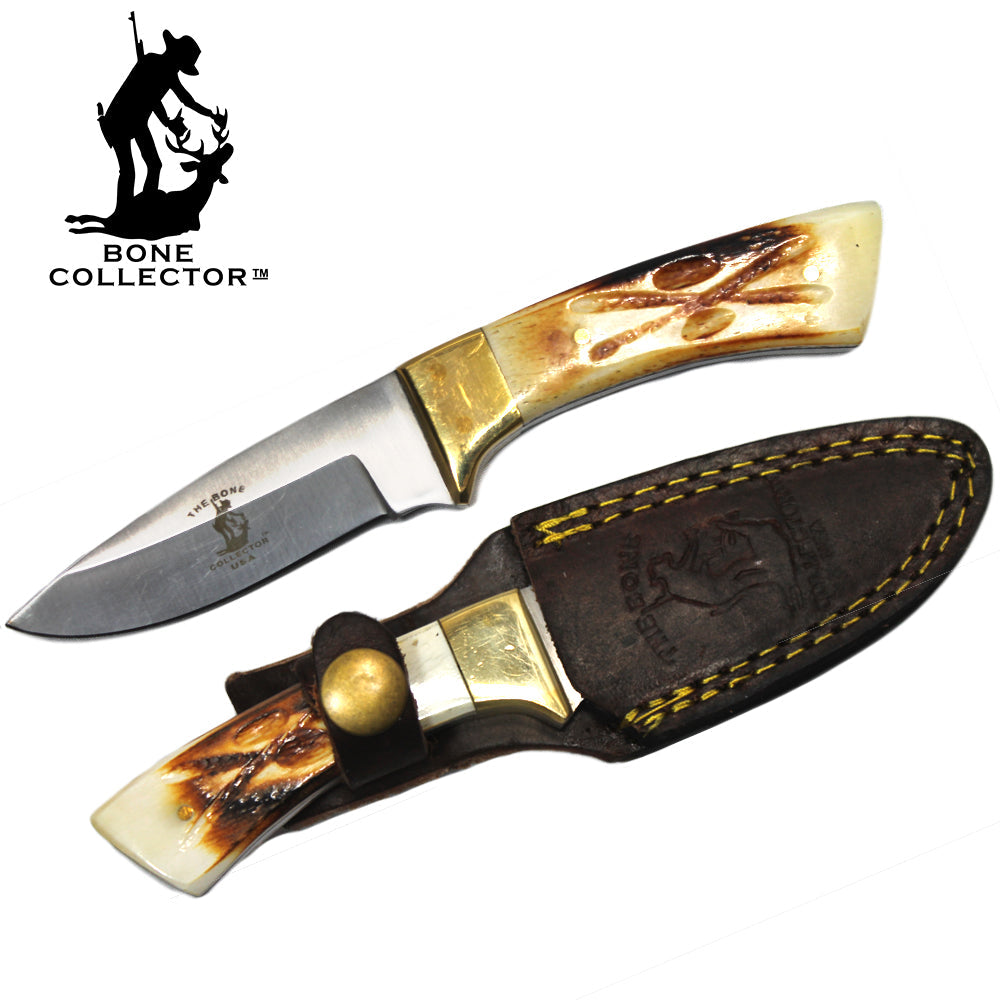 BC 791 6.25" Bone Collector Slim Skinning Hunting Knife with Leather Sheath - Bladevip