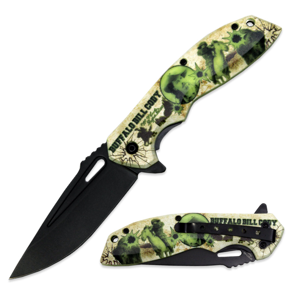 BF 1877-BB 4.75 inch Glow In The Dark Buffalo Bill Cody Outdoor Camping Tool Multifunctional Fruit Folding