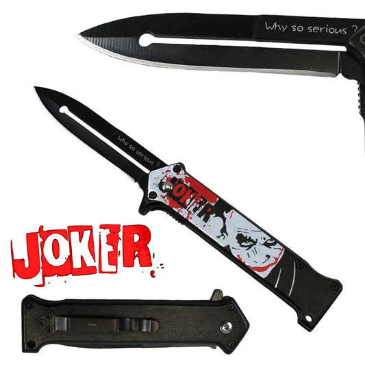 BF 016416-RW 4" Metal Black & Red Handle Spring Assist Pocket Knife with Belt Clip