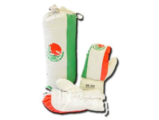 BBS 10oz-MEX 10 oz Kids Gloves Fill Punching Bag Set Mexico - Bladevip