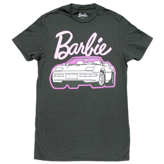 Adults Black Barbie Dream Car Graphic Tee T-Shirt