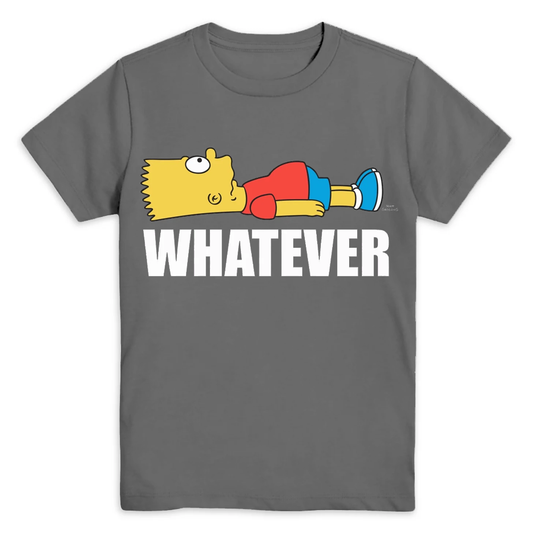 Boy's The Simpsons Bart Whatever Graphic Tee T-Shirt Charcoal