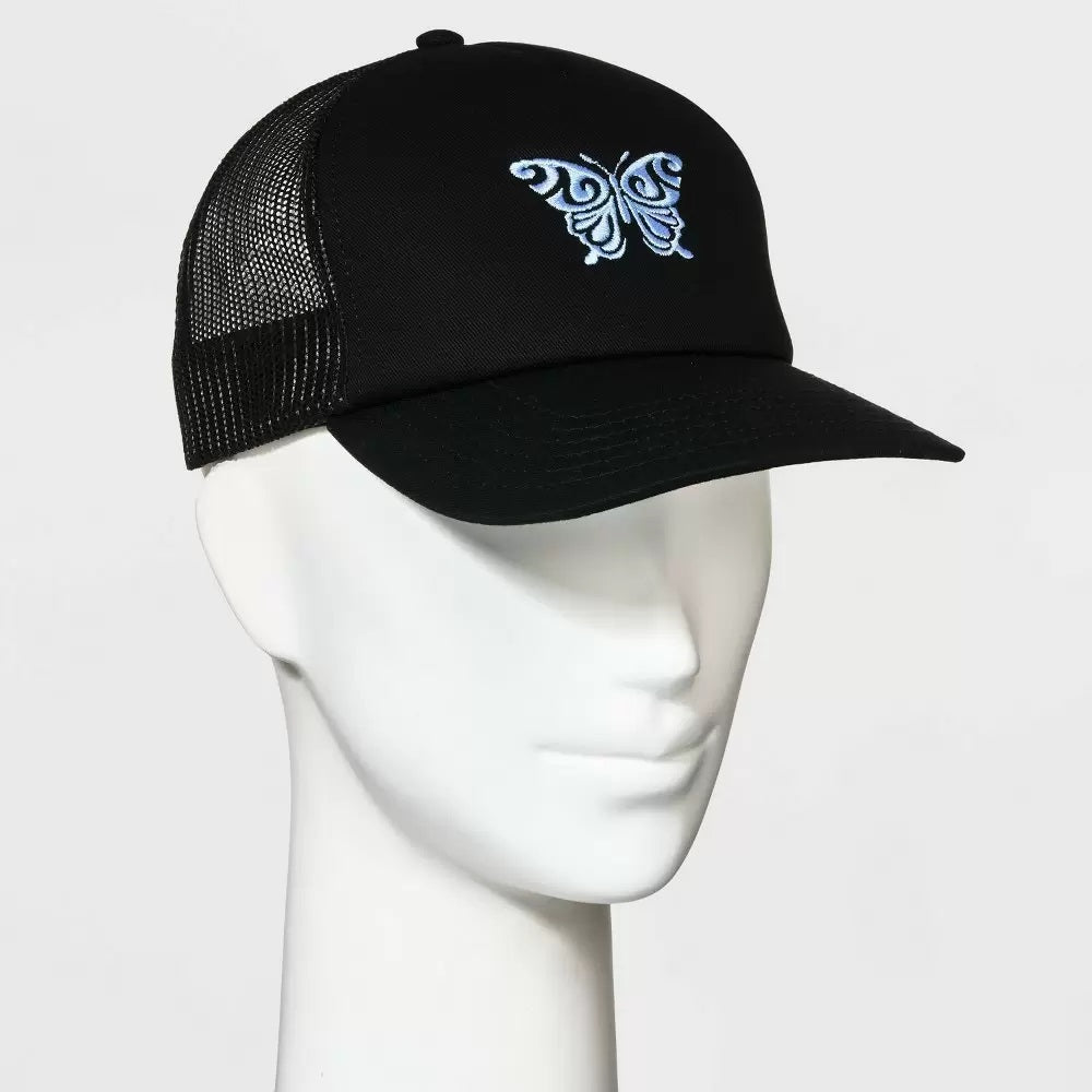 Butterfly Trucker Hat - Black - Bladevip