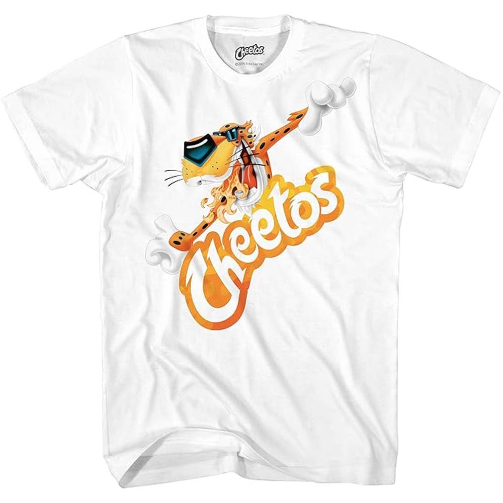 Men's White Flamin' Hot Cheetos Chester Graphic T-Shirt Tee