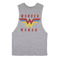 Women's Wonder Woman Logo Crew Neck Sleeveless Athletic Heather Tank Top