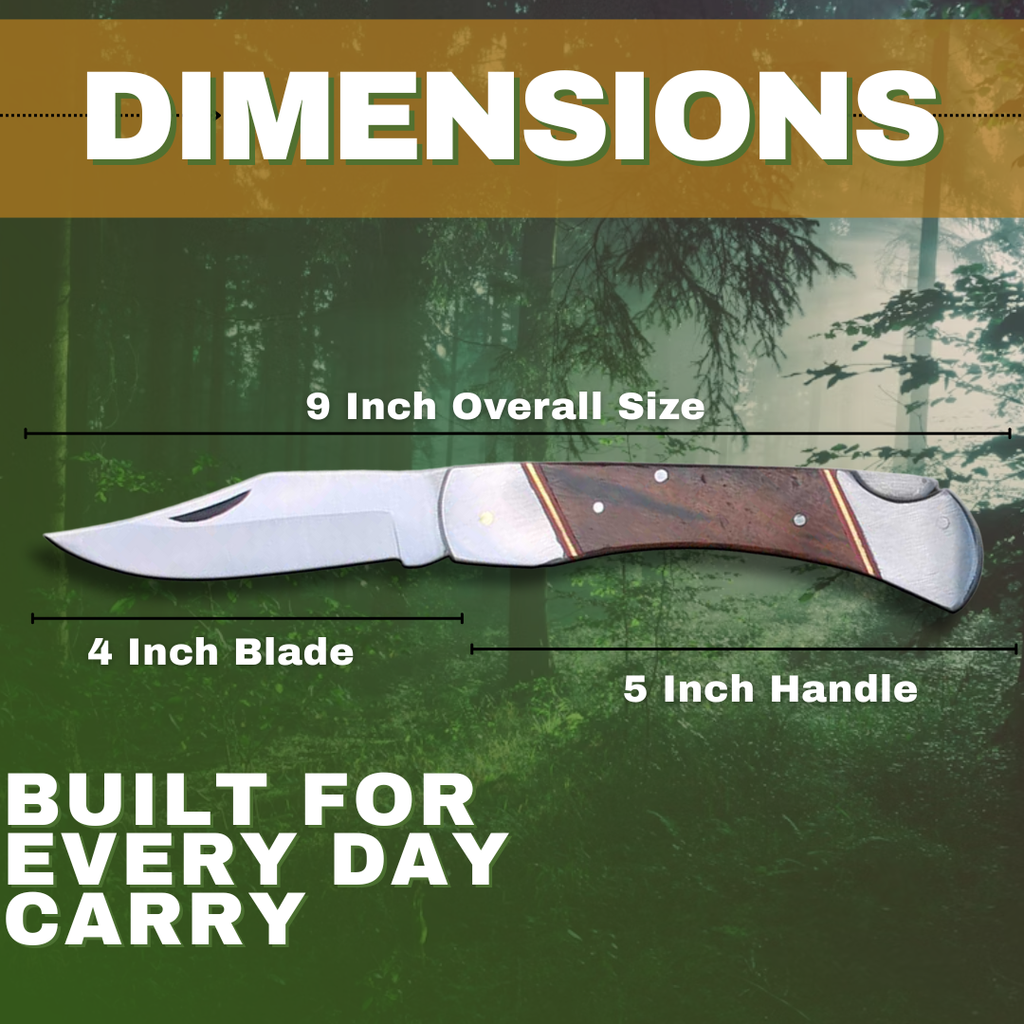 PK 116-WD 5 inch Wood Handle Folding Pocket Knife with Sheath - view 3