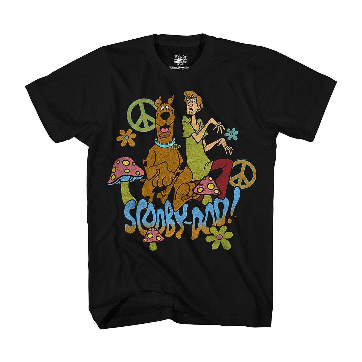 Men's Big and Tall Black Scooby Doo & Shaggy Graphic Tee T-Shirt - Bladevip