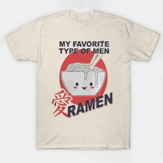 Camiseta con gráfico desgastado Ramen tipo favorito para mujer