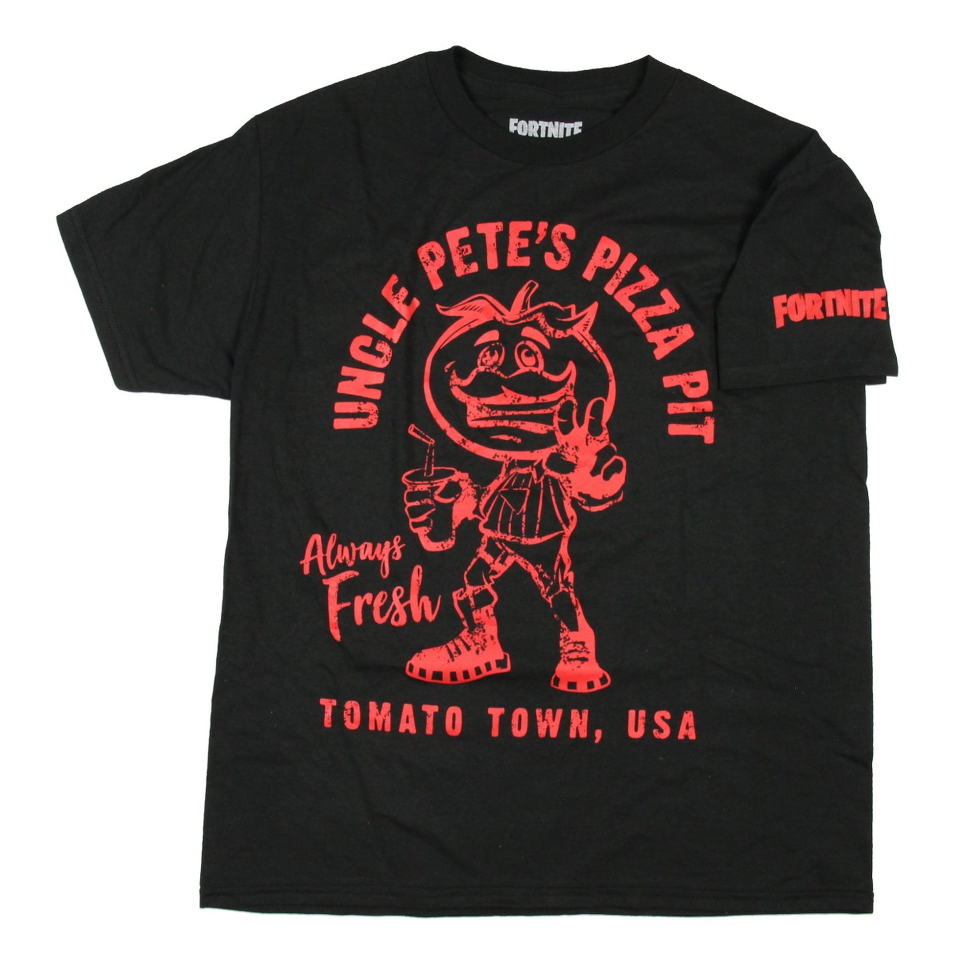 Boys Fortnite Boys Uncle Pete's Pizza Pit Always Fresh T-Shirt Tee - Bladevip