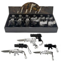 GN 2424-24 Keychain Gun-Design Folding Knives Display Box - 24 Pcs