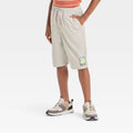 Boys Pokemon Pikachu Casual Woven Khaki Pull-On Shorts with Pockets