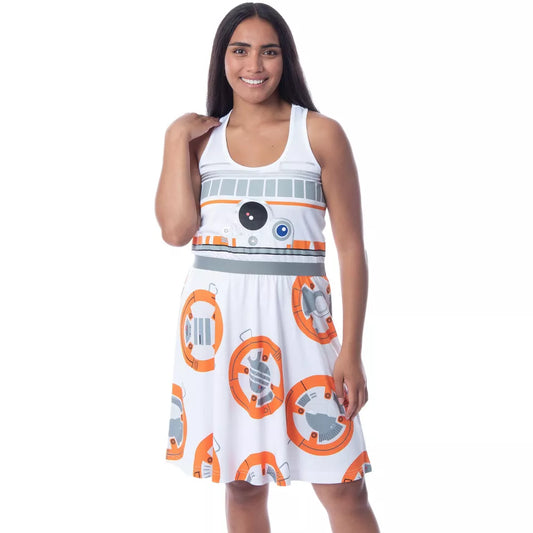 Star Wars BB-8 The Force Awakens - Camisón para mujer, color blanco
