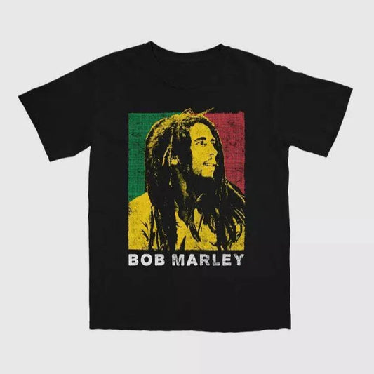 Men's Bob Marley Short Sleeve Crewneck Black T-Shirt Tee