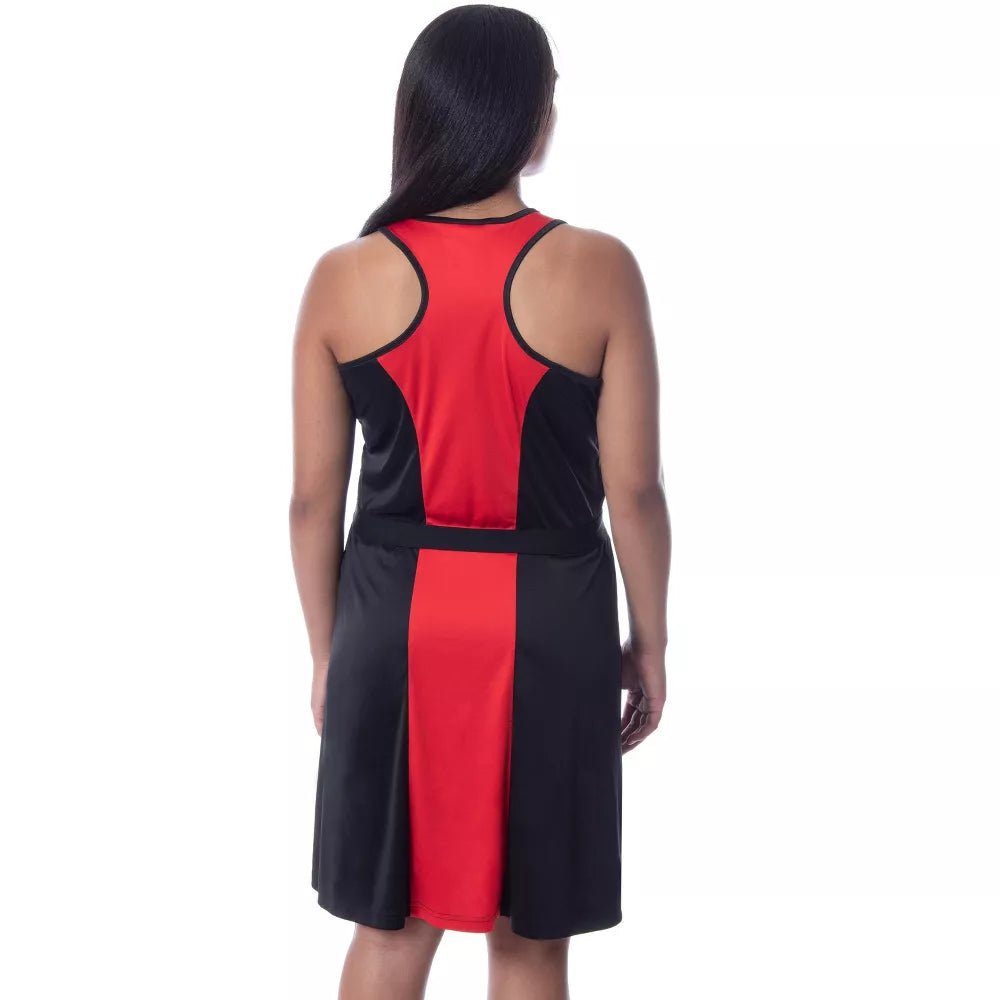 Marvel Womens' Deadpool Classic Costume Racerback Nightgown Pajama Dress Black - Bladevip