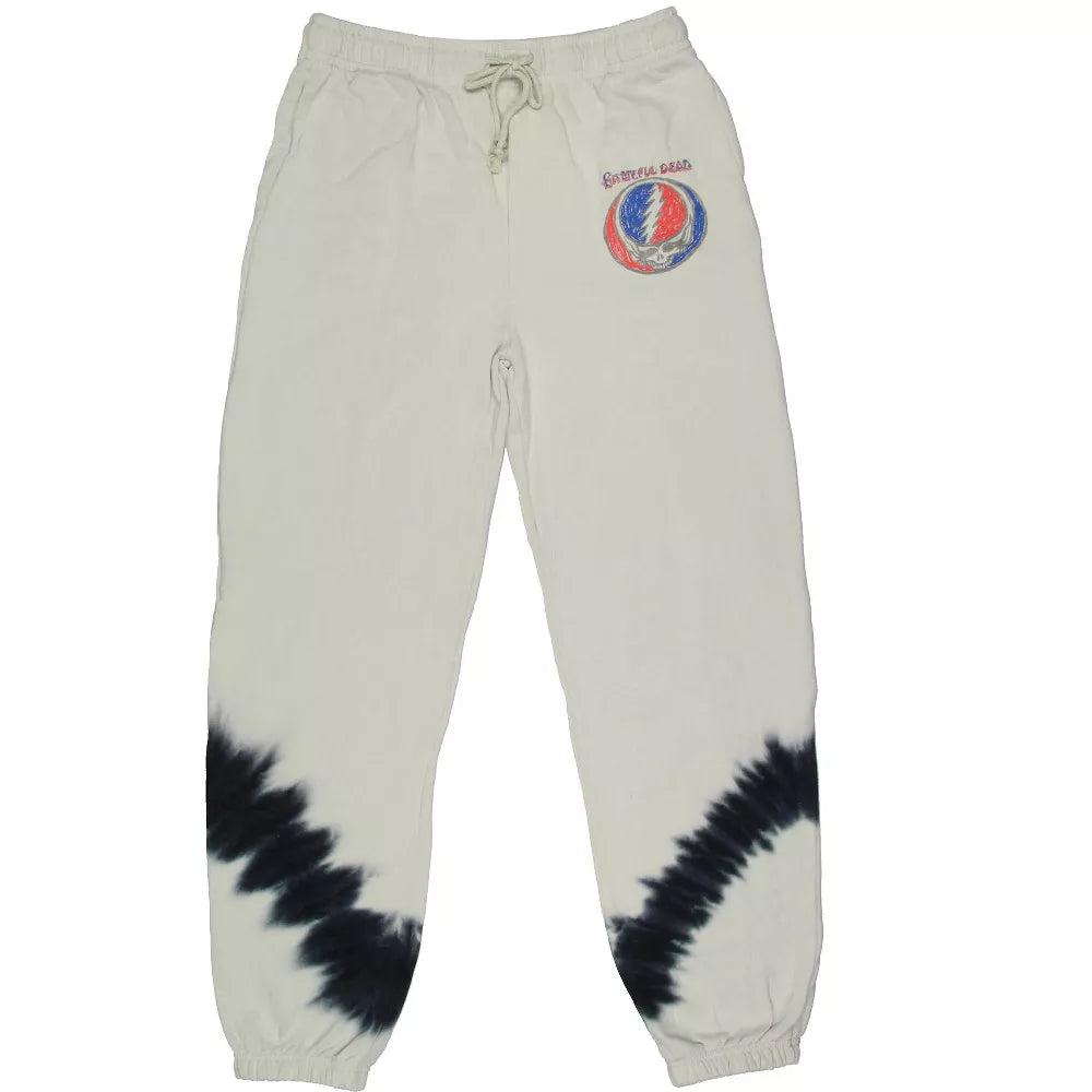 Adult Grateful Dead Lightning Skull Tie-Dye Jogger Lounge Pants