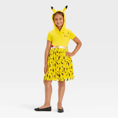 Girls' Pokémon Pikachu Cosplay Short Sleeve Tutu Dress - Gold/Black/Yellow - view 2
