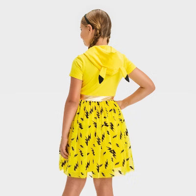 Girls' Pokémon Pikachu Cosplay Short Sleeve Tutu Dress - Gold/Black/Yellow - view 3