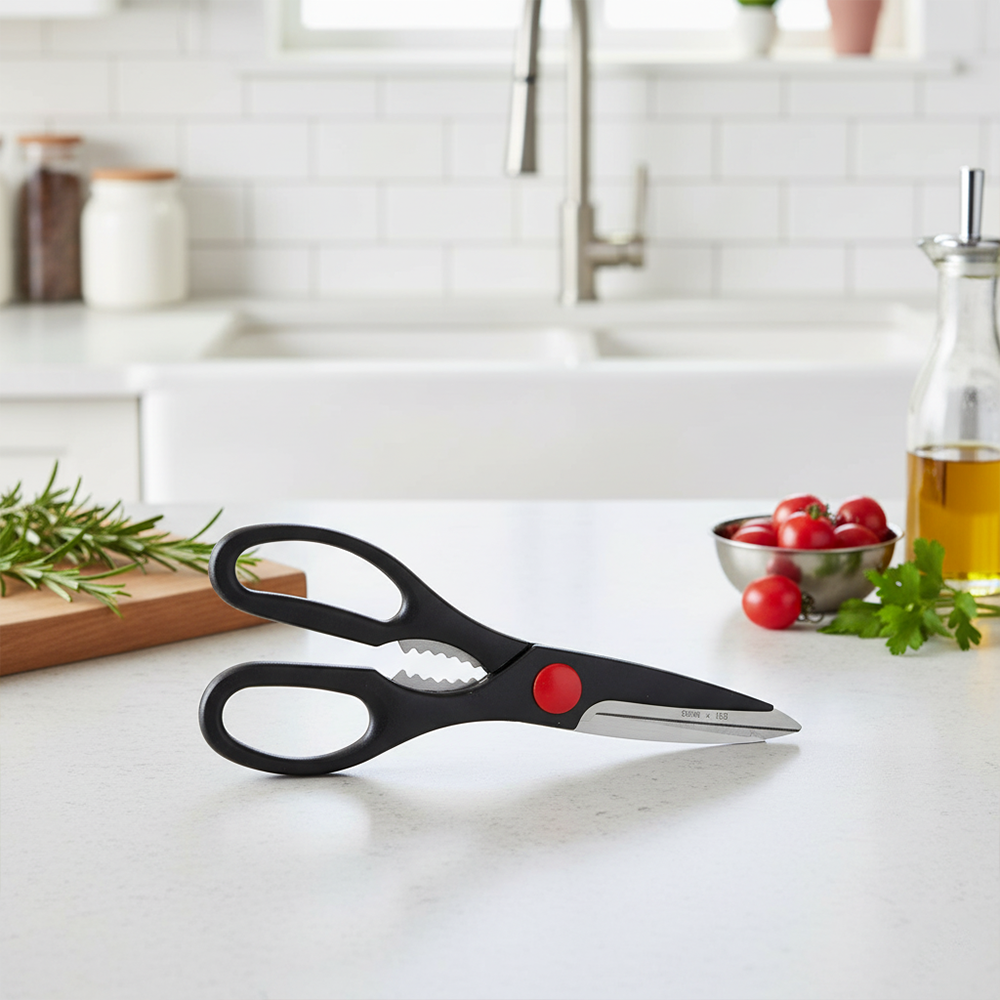 RI 539-D 8 inch Multi-function Kitchen Scissors Stainless Steel Shears with Nutcracker, Bottle Opener, - view 4