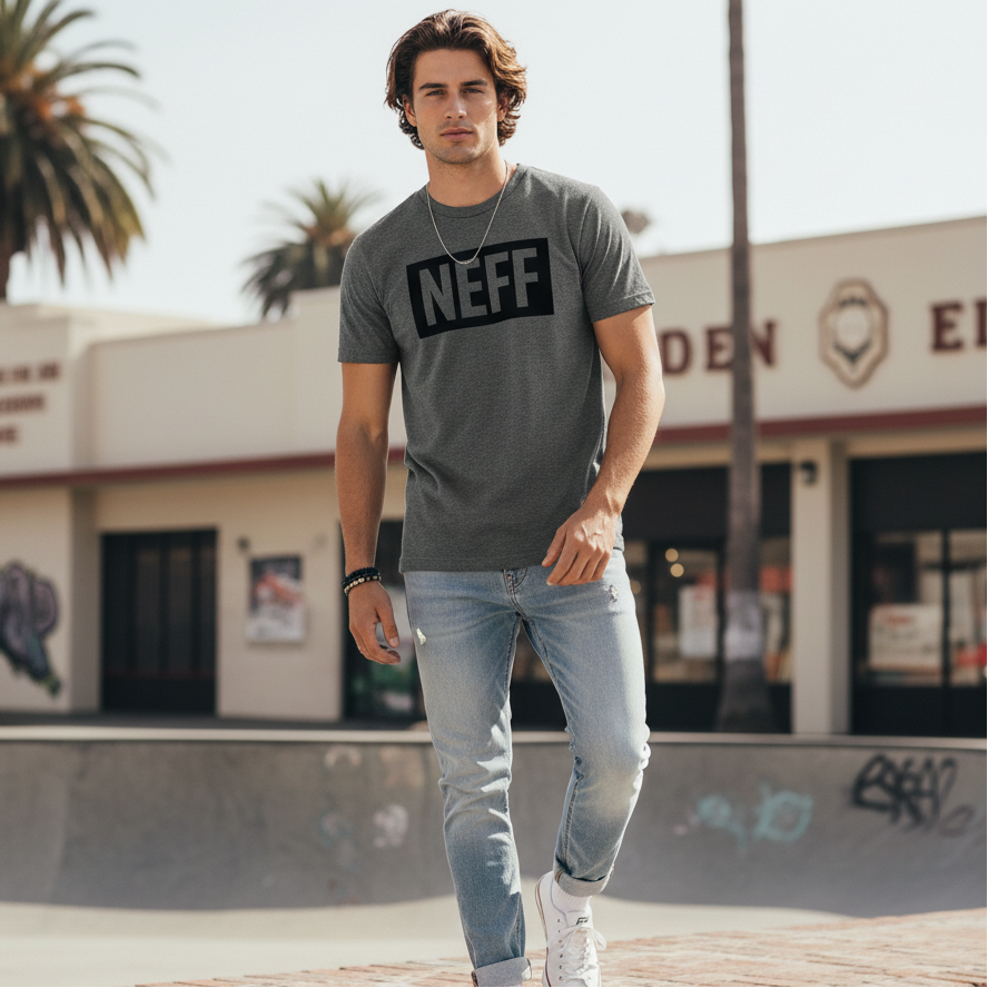 Men's Neff Block Logo Graphic Tee T-Shirt - view 3