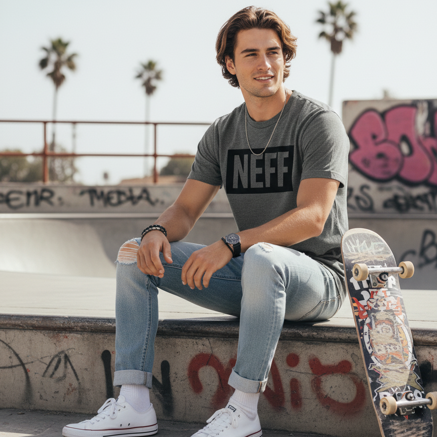 Men's Neff Block Logo Graphic Tee T-Shirt - view 2