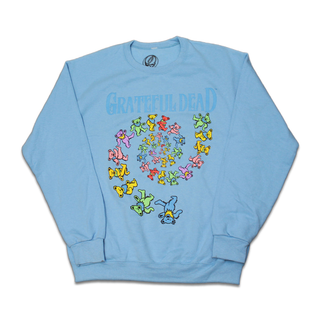 Grateful Dead Spiral Bears Graphic Crewneck Pullover Adult Sweatshirt