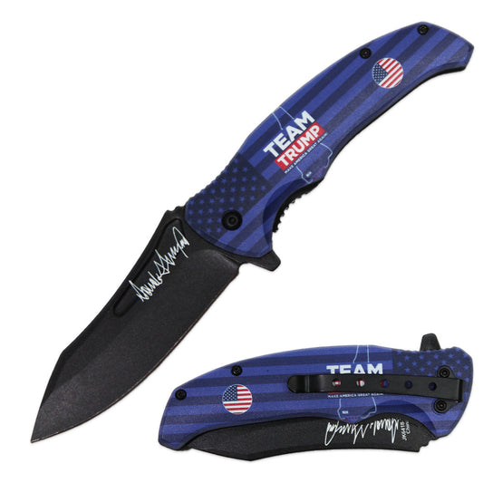 JK 6418-T4 4.5" Double Sided Print Assist-Open Folding Knife with Pocket Clip - Bladevip