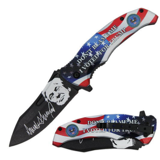 JK 6418-T3 4.5" Double Sided Print Assist-Open Folding Knife with Pocket Clip - Bladevip