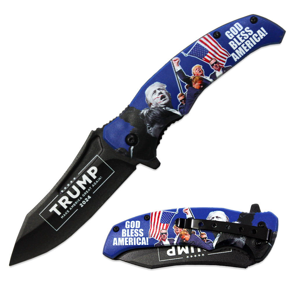 JK 6418-T7 4.5" Double Sided Print Assist-Open Folding Knife with Pocket Clip - Bladevip