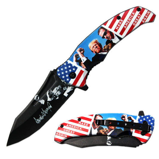 JK 6418-T8 4.5" Double Sided Print Assist-Open Folding Knife with Pocket Clip - Bladevip