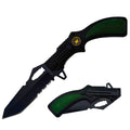 KN 1478-GN 5 inch Outdoor Camping Tool Multifunctional Fruit Knife - Green Pistol Handle Design