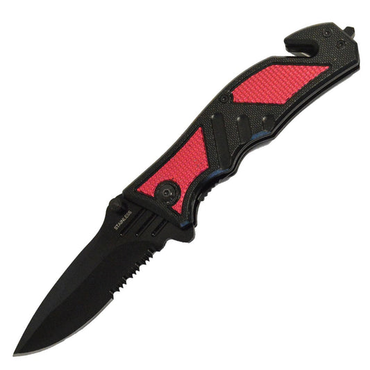 KN 1747-RD 4.5" Red Assist-Open Tactical Rescue Knife