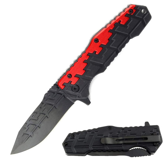 KN 1798-RD 4.5" Red Digital Camo Assist-Open Folding Knife with Belt Clip