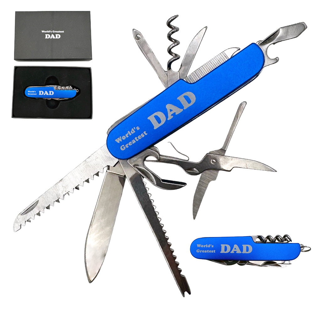 KN 1825-BL 13-Function Multi Purpose Father's Day DAD Knife with Gift Box