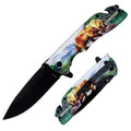 KN 1858-B 4.5 inch Bear Wildlife 3D Rescue Outdoor Camping Tool Multifunctional Fruit Folding Knife with Belt