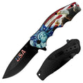 KN 1963 4.5 inch God Bless America Textured Handle Outdoor Camping Tool Multifunctional Fruit Folding Knife