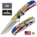 KN 1971-B 4.75 inch God Bless America Wildlife Bear Outdoor Camping Tool Multifunctional Fruit Folding Knife