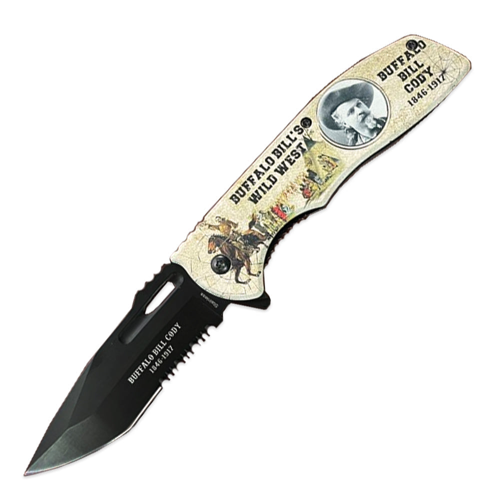 4.5" Buffalo Bill Legends of the West Assist-Open Folding Knife - Bladevip