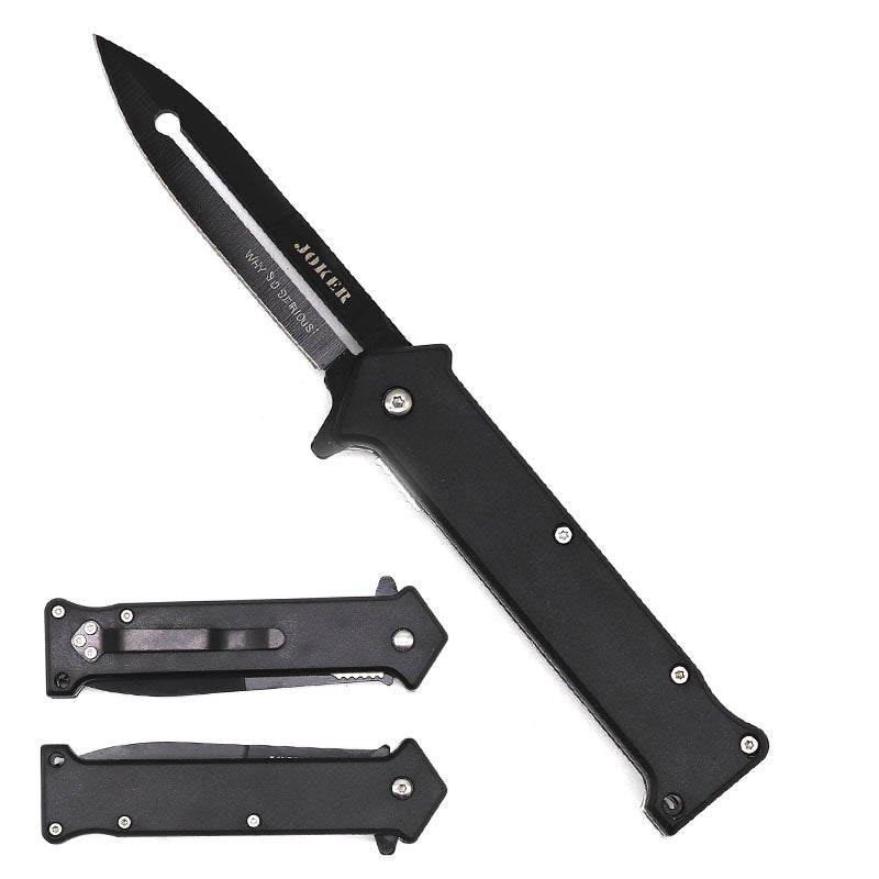 KS 1024-BJK 4.5" Assist-Open Knife - Solid Black Print Handle