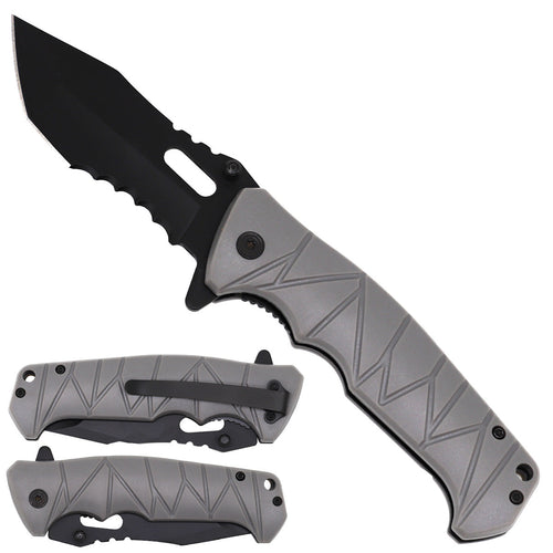 4.5 inch Grey Shadow Outdoor Camping Tool Multifunctional Fruit Folding Knife with Belt Clip Utility, Outdoor