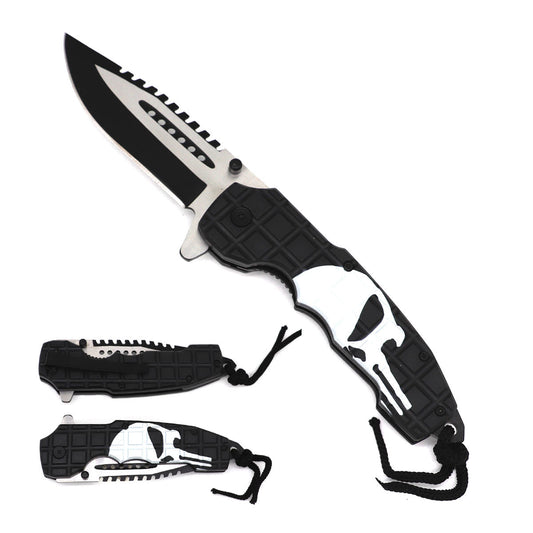 KS 1979-SK-3 5" Skull Assist-Open Tactical Folding Knife with Paracord